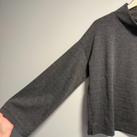 Madewell Grey Glen Plaid Mock Neck Top Med - Picture 6 of 8